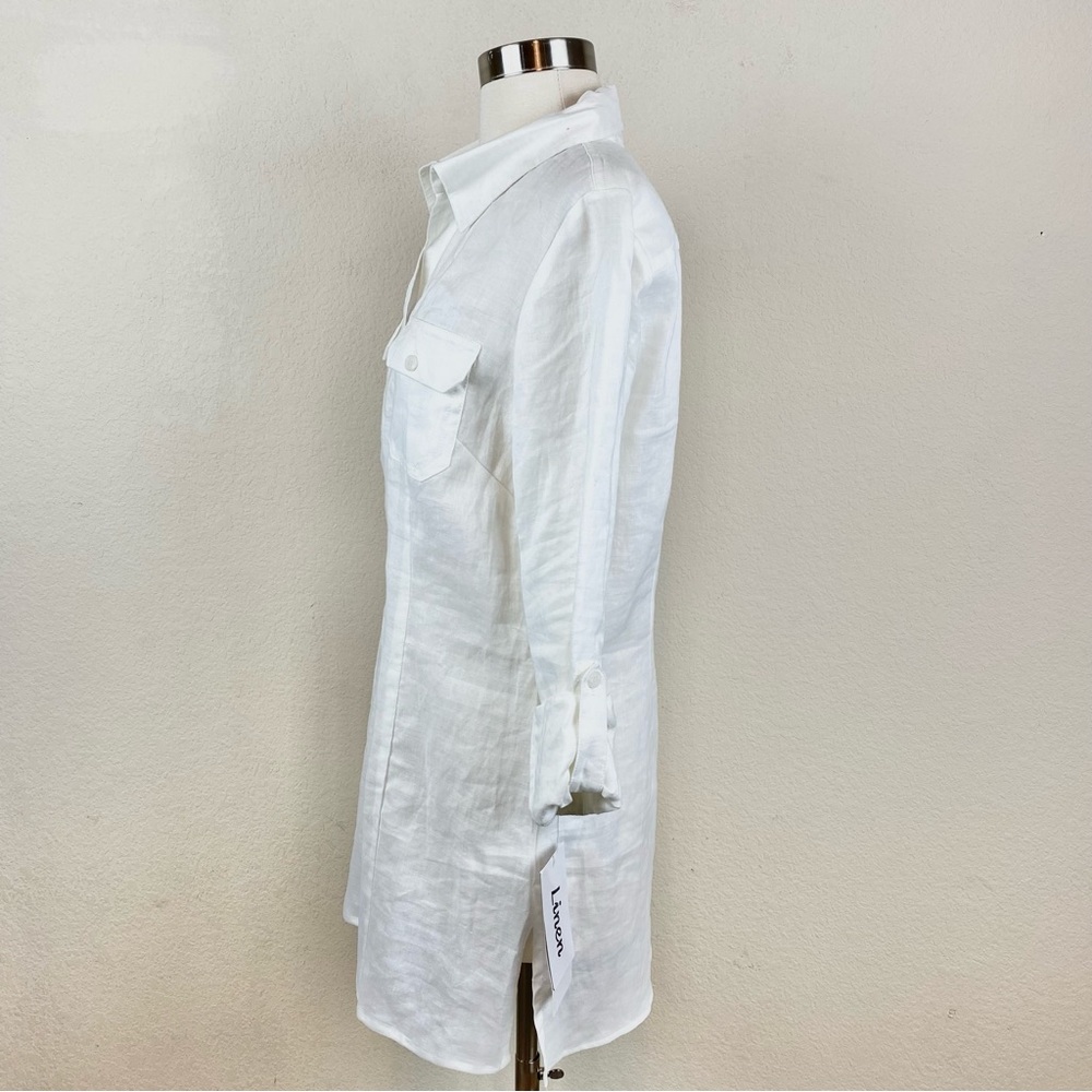 Allison Taylor Button Down Linen Quarter/Long Sleeve Shirt - Picture 4 of 11